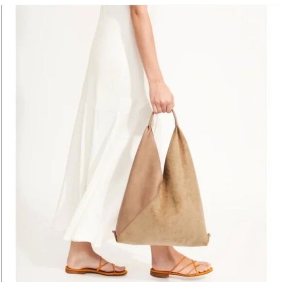 Anthropologie Shiraleah Chicago Arden Tote Bag -Tan - Picture 2 of 9